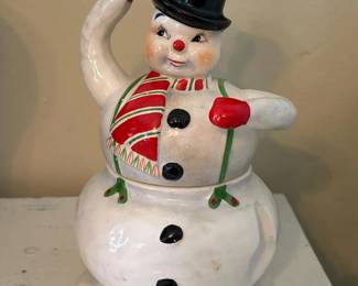 324 vintageceramicsnowmantwopiecesugar