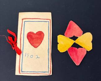 179 twoantiquehandmadevalentinecards
