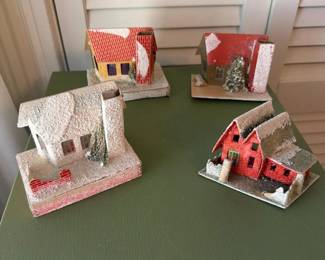 084 setof4putzcardboardchristmasglitte