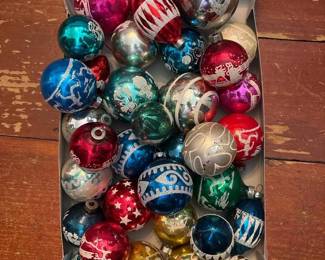 205 vintageglasschristmasornamentswithf