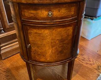 Burled wood side table 