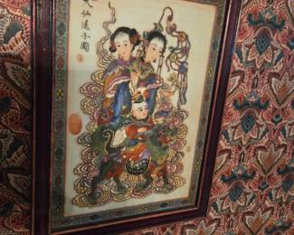 Oriental artwork on a tile