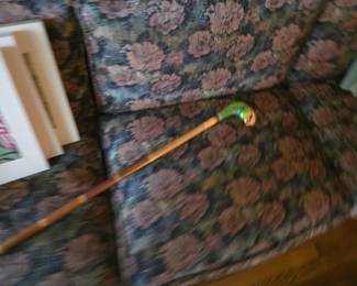 Cane with parrot head