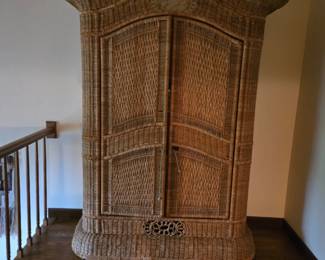 Wicker armoire 