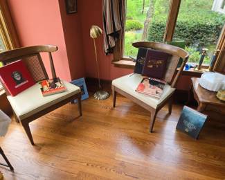 We have 4 of these MCM chairs, floor lamp books