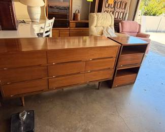 MCM dresser and night stands