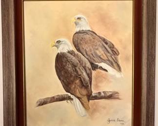 No this is not Jackie and Shaddow, but a beautiful oil on canvas painted by Janine Edens 40+ years ago