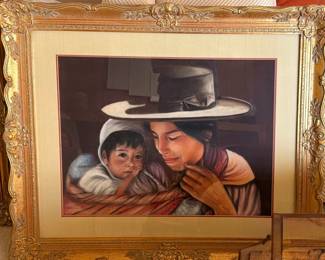 An original pastel portrait - Andes Mother and Chile