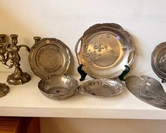 Assorted pewter