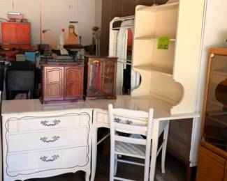 Vintage French Provincial desk, hutch, chair and dresser - would be darling in a little girls room.  55+ years old