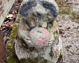 Cute Vintage Concrete Raccoon statue