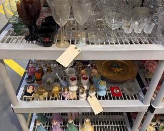6156  Porcelain Figures, Crystal Glassware