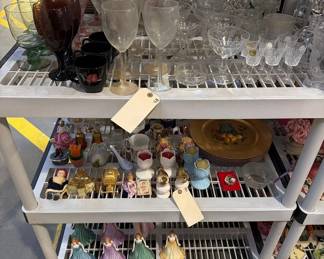 6156  Porcelain Figures, Crystal Glassware