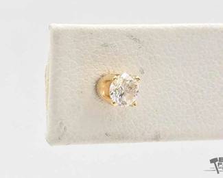 742  14k Gold Earring with Diamond, 0.3g