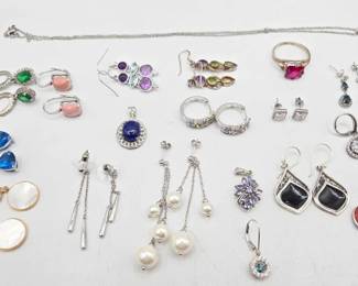 916  Sterling Silver Jewelry, 75.4g