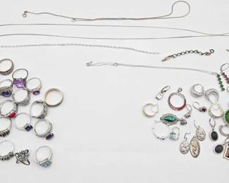 900  Sterling Silver Jewelry, 221g