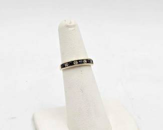 738  14k White Gold Ring with Diamonds  Sapphire, 2.1g