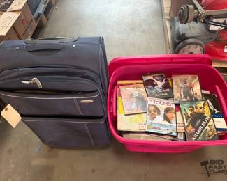 6266  Samsonite Suitcase, CDs, and Vinyl Records