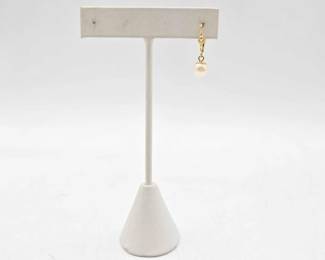 758  14kt Gold Pearl Earring, .9g
