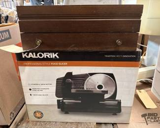 6190  Kalorik Food Slicer and Silverware Box
