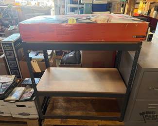 5062  Black  Decker Workmate 525 and Metal Storage Rack