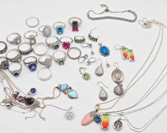 908  Sterling Silver Jewelry, 229.3g