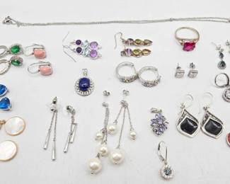 916  Sterling Silver Jewelry, 75.4g