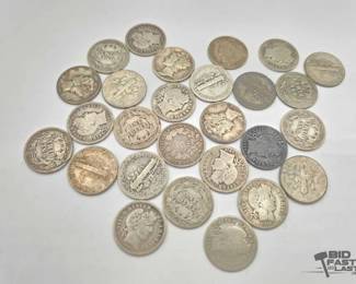 1402  90 Silver Barber Dimes