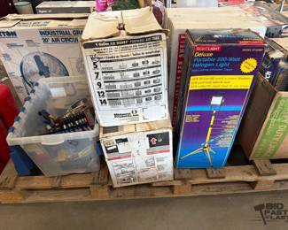 5072  Coleman Powermate, Portable Air Tank, Flood Lamp, 2 3Tier Tool Carts