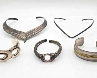 946  Sterling Silver Necklaces  Cuffs, 191g
