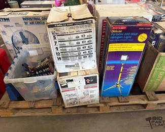 5072  Coleman Powermate, Portable Air Tank, Flood Lamp, 2 3Tier Tool Carts