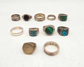 914  Sterling Silver Rings, 107.9g