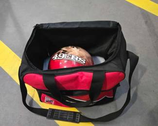 4110  KR Strikeforce Tote Bag and 49ers Bowling Ball.