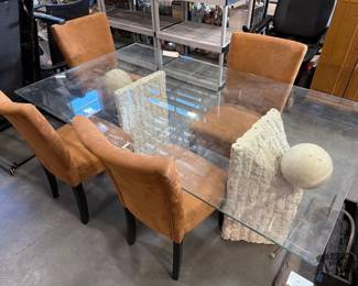 6132  Glass Dining Table and Chairs