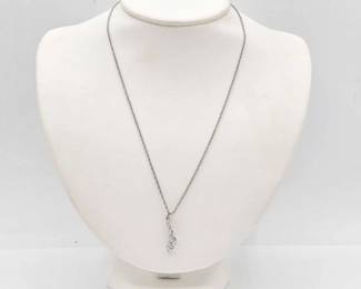 966  Silver Necklace with Diamonds, 3.0g