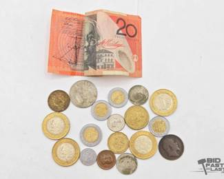 1716  Foreign Currency Bill and Coins