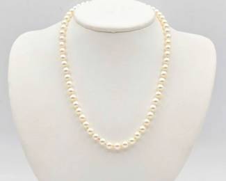 984  Pearl Necklace with. 925 Silver Clasp