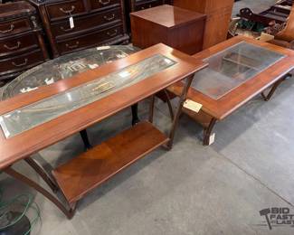 6114  Two WoodGlass Tables