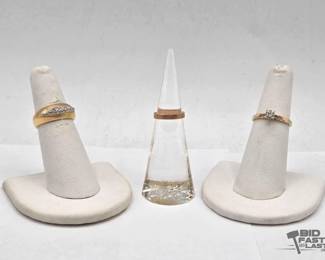 782  14kt Gold Rings with Diamonds, 7.2g