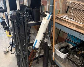 3038  Telescope, Tripod, Rake, Portable Camping Chair