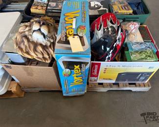 5052  Vortex Light Box, Motorcycle Helmet, Star Trek Alarm Clock, Rainforest Cafe Cups