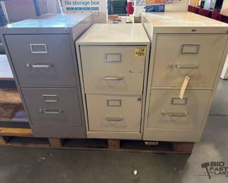 5064  3 Metal Filing Cabinets