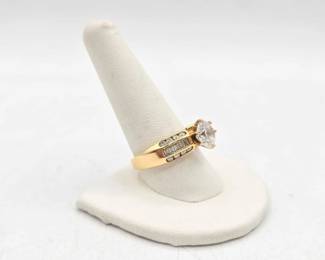 744  14kt Gold Ring with SemiPrecious Stones, 6.4g