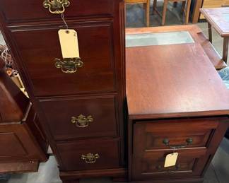 6094  2 Wood Filing Cabinets