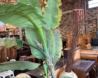 6140  2 Tall Fake Plants