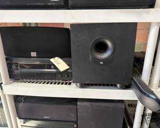 3016  2 JBL Speakers, Yamaha Receiver, and JBL Sound Bar