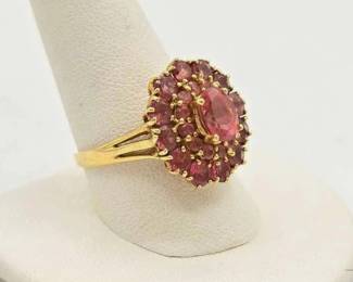 748  14kt Gold Ring with SemiPrecious Stones, 6g