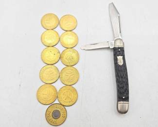 1754  Pocket Knife and Tokens