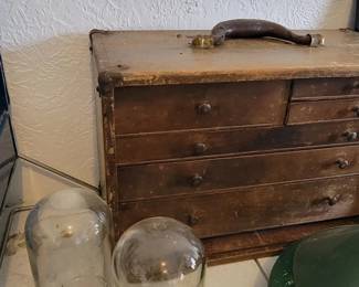 Vintage light covers.  Machinists toolbox