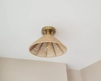 Woven ceiling light fixture